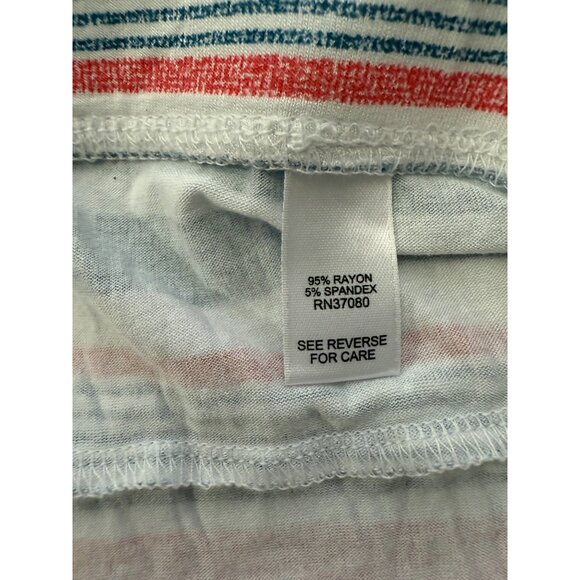 Cato Maxi Skirt Women's Size Medium Blue White Red Striped Stretch Pull On - Picture 3 of 5